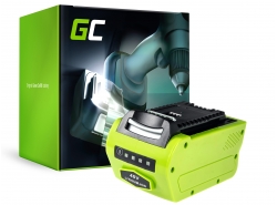 Batterie Green Cell (4Ah 40V) G-MAX 40V 29717 29727 G40B2 G40B4 pour GreenWorks 40V Series 20077 20117 1301507 2500207 2504807
