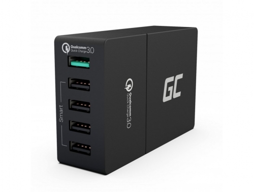 Chargeur universel Green Cell ® avec fonction de charge rapide, 5 ports USB, QC 3.0