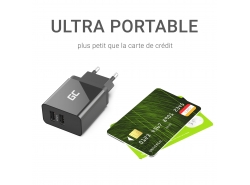Universal Ladegerät Green Cell ® mit Schnellladefunktion 2 USB-Anschlüsse
