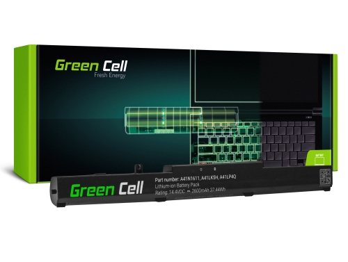 Green Cell Batterie A41N1611 pour Asus GL553 GL553V GL553VD GL553VE GL553VW GL753 GL753V GL753VD GL753VE FX553V FX753 FX753V