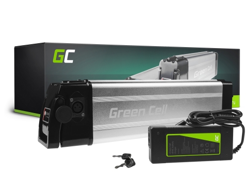 Green Cell Batterie Vélo Electrique 36V 10,4Ah 396Wh Silverfish Ebike 4 Pin pour Hitway, Vivi, Fafrees, Velobecane avec Chargeur