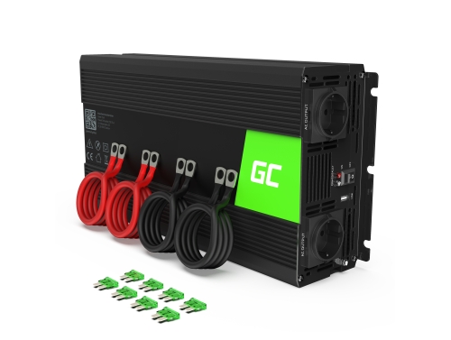 Green Cell® Convertisseur de tension DC 24V à AC 230V 2000W/4000W Pur sinus