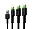 Set 3x Câble USB-C Type C 2m Green Cell PowerStream Charge rapide, Ultra Charge, Quick Charge 3.0