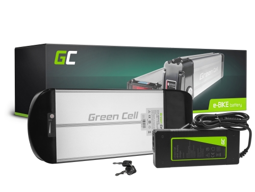 Green Cell Batterie Vélo Electrique 36V 10.4Ah 374Wh Rear Rack Ebike 2 Pin pour Prophete, Mifa, Curtis avec Chargeur