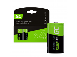 Batterie 4x D R20 HR20 Ni-MH 1.2V 8000mAh Green Cell