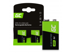 Batterie 2x 9V HF9 Ni-MH 8000mAh Green Cell
