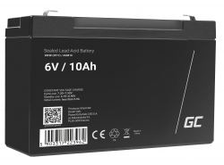 Green Cell® Batterie AGM 6V 10Ah accumulateur au Gel Jouets Installations d'alarme Véhicules pour enfants