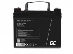 AGM Batterie au plomb 12V 33Ah Sans entretien Green Cell pour les scooters et les bateaux de pêche