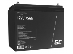 Green Cell® Batterie AGM 12V 75Ah accumulateur au Gel Photovoltaïque Caravane Energie Solaire