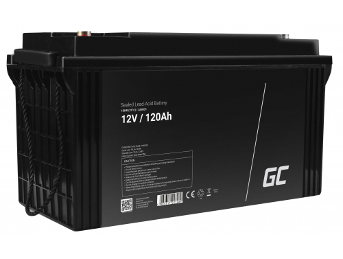 Green Cell® Batterie AGM 12V 120Ah accumulateur au Gel Photovoltaïque Caravane Energie Solaire