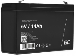 Green Cell® Batterie AGM 6V 14Ah accumulateur au Gel Jouets Installations d'alarme Véhicules pour enfants
