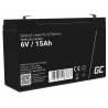 Green Cell® Batterie AGM 6V 15Ah accumulateur au Gel Jouets Installations d'alarme Véhicules pour enfants