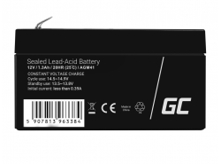 AGM Batería Gel Plomb 12V 1.3Ah Sans entretien Green Cell pour la voiture électrique et le scooter
