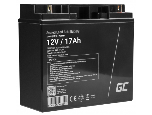 Green Cell ® Batterie AGM 12V 18Ah