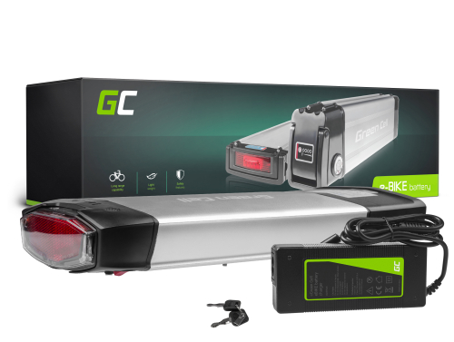Green Cell Batterie Vélo Electrique 36V 13Ah 468Wh Rear Rack Ebike XT60 pour Lovelec, Nilox, Greenwolke, Overfly avec Chargeur