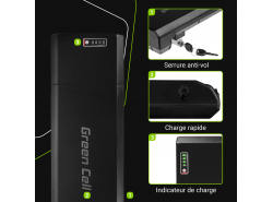 Accumulateur Batterie Green Cell Rear Rack 36V 11.6Ah 418Wh pour Vélo Électrique Pedalec