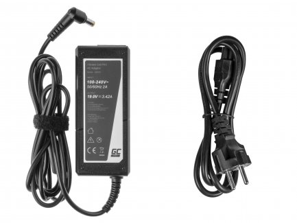 Green cell Chargeur D´ordinateur Portable Acer AD01P 65W 19V 3.42A Noir