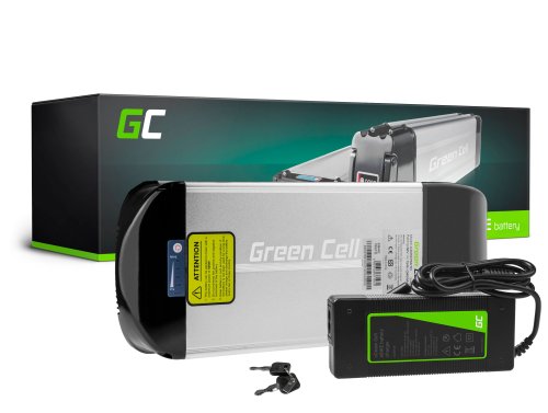 Green Cell Batterie Vélo Electrique 36V 15Ah 540Wh Rear Rack Ebike 2 Pin pour Prophete, Mifa, Curtis avec Chargeur
