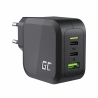 Green Cell Chargeur secteur 65W GaN GC PowerGan pour Laptop, MacBook, Iphone, Tablet, Nintendo Switch - 2x USB-C, 1x USB-A