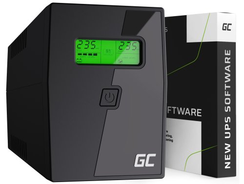 Green Cell Onduleur UPS 800VA 480W Alimentation d'énergie Non interruptible avec écran LCD + Nouveau Logiciel