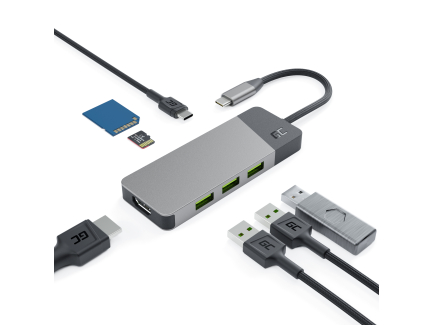 HUB adaptateur USB USB-C pour MacBook Pro, 7 en 1, sortie HD 4K