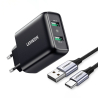 Chargeur UGREEN CD161 18W, 2 ports USB-A, Puissance, Charge rapide Power Delivery 3.0, Couleur noire
