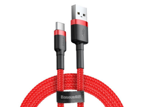 Câble USB vers USB-C Baseus Cafule 2A, Quick Charge 3.0, 200 cm, Transmission de données à 480 Mb/s, Tressage solide