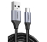 Câble USB vers USB-C UGREEN 300 cm, Charge rapide Quick Charge 3.0, Grande durabilité, Noir et argenté.