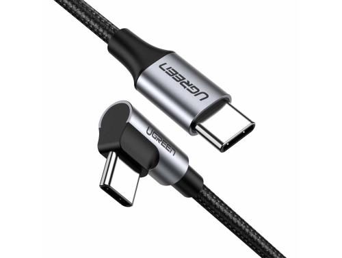 Câble USB-C vers USB-C, coudé UGREEN US255,3A, 60W, 0,5m (noir)