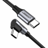 Câble USB-C vers USB-C, coudé UGREEN US255,3A, 60W, 0,5m (noir)