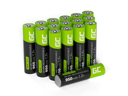 16x Piles AAA R3 950mAh Ni-MH Batteries rechargeables Green Cell