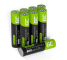 8x Piles AAA R3 800mAh Ni-MH Batteries rechargeables Green Cell