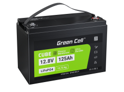 Green Cell Batterie LiFePO4 12.8V 125Ah 1600Wh LFP Lithium 12V pour Caravane D'énergie éolienne solaire de maison mobile