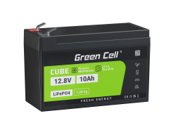 Green Cell Batterie LiFePO4 12.8V 10Ah 128Wh LFP lithium 12V pour UPS UPS SAI secours alimentation scooter quad pour enfants
