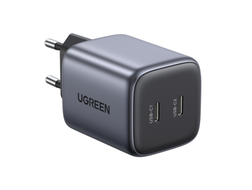 Chargeur UGREEN GaN 45W CD294, 2 x USB-C, Charge rapide QC 4.0, PD 3.0, Léger et compact, Grande efficacité
