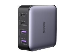 Chargeur UGREEN GaN, 65W CD327 Nexode, 2x USB-C 2x USB-A, Charge rapide QC4.0, QC3.0, SCP, FCP, Câble de 200 cm, Couleur Grise