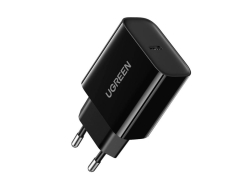 Chargeur UGREEN, 20W, 1 x USB-C, Charge rapide QC 4.0, PD 3.0, Léger et compact, Couleur noire
