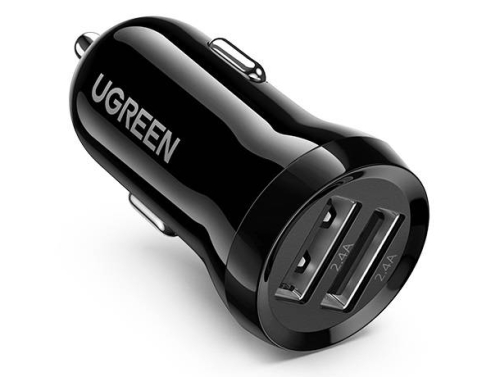Chargeur de voiture UGREEN 24W, 2x USB-A pour l'allume-cigare, compact et léger, charge rapide