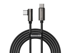 Câble USB-C - USB-C de la série Baseus Legend, 100W, 2 mètres, Noir, Charge rapide PD et transmission de données à 480Mbps