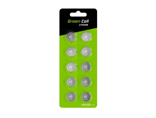 10x Batterie au lithium Green Cell CR2032 3V 220mAh