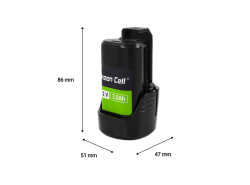 Batterie Green Cell 1600A00X79 pour outils électriques Bosch GBA 12V 3Ah