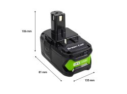 Batterie Green Cell pour outils électriques Ryobi ONE+ 18V 4Ah Batterie de remplacement RB18L40