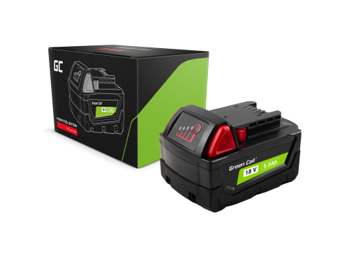 Batterie Green Cell pour outils électriques Milwaukee M18 18V 5Ah Batterie de remplacement M18 B5 4932430483
