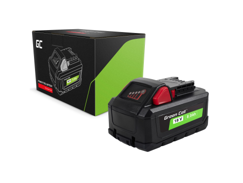 Batterie Green Cell pour outils électriques Milwaukee M18 18V 8Ah Batterie de remplacement M18 HB8 4932471070