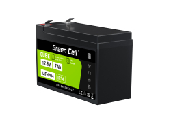 Green Cell CUBE LiFePO4 Batterie 7Ah 12.8V 89.6Wh LFP Batterie au lithium 12V pour UPS, Jouets, Surveillance, Alarme, CCTV