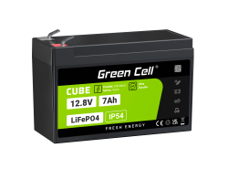 Green Cell CUBE LiFePO4 Batterie 7Ah 12.8V 89.6Wh LFP Batterie au lithium 12V pour UPS, Jouets, Surveillance, Alarme, CCTV