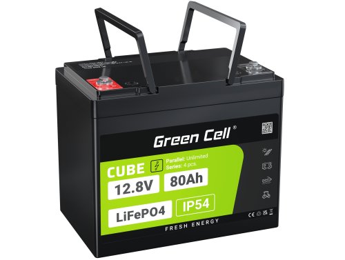 Green Cell CUBE LiFePO4 Batterie 80Ah 12.8V 1024Wh LFP Batterie au lithium 12V pour Camping-cars, Appareils de Nettoyage