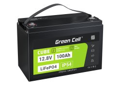 Green Cell CUBE LiFePO4 Batterie 100Ah 12.8V 1280Wh LFP Batterie au lithium 12V pour Photovoltaïque, Caravanes, Bateau