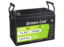 Green Cell CUBE LiFePO4 Batterie 200Ah 12.8V 2560Wh LFP Batterie au lithium 12V pour Camping-cars, Panneaux Solaires, Foodtruck