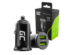 Green Cell Chargeur de Voiture USB PowerRide Nano36, 2x USB-A, 36W Ultra Charge Rapide, 12V/24V Allume Cigare Chargeur